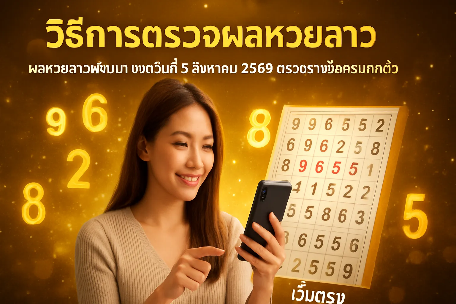 ภาพประกอบหัวข้อ วิธีการตรวจผลหวยลาว